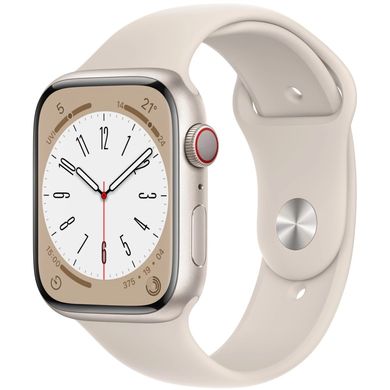 Смарт-годинник Apple Watch Series 8 GPS + Cellular 45mm Starlight Aluminum Case w. Starlight S. Band - M/L (MNVQ3)