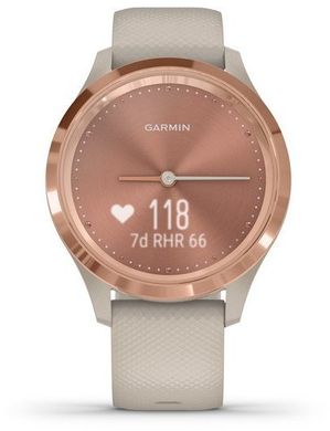 Смарт-годинник Garmin Vivomove 3s Rose Gold Stainless Steel Bezel w. Light Sand and Silicone B. (010-02238-02)