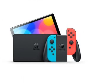 Портативная игровая приставка Nintendo Switch OLED with Neon Blue and Neon Red Joy-Con