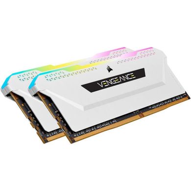 Пам'ять для настільних комп'ютерів Corsair 32 GB (2x16GB) DDR4 3600 MHz Vengeance RGB Pro SL White (CMH32GX4M2D3600C18W)