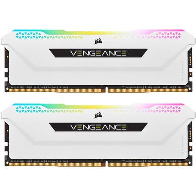 Пам'ять для настільних комп'ютерів Corsair 32 GB (2x16GB) DDR4 3600 MHz Vengeance RGB Pro SL White (CMH32GX4M2D3600C18W)