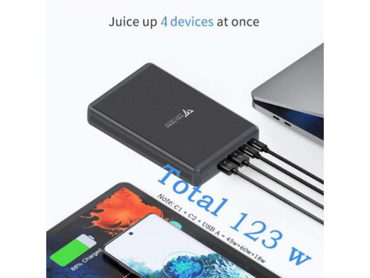 Внешний аккумулятор (павербанк) Voltero Power Bank 50000mAh S50 PD 100W PD 3.0 PPS USB-C Black for MacBook (8720828063200 6090537940980)