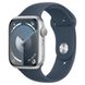 Смарт-годинник Apple Watch Series 9 GPS 45mm Silver Aluminum Case w. Storm Blue Sport Band - S/M (MR9D3) - 3