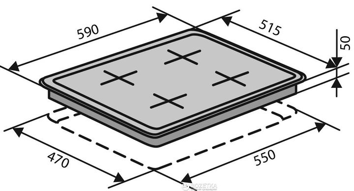 Варильна поверхня газова Ventolux HSF640-T3G CEST (BK)