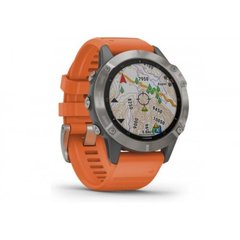 Спортивные часы Garmin Fenix 6 Pro Sapphire Titanium with Ember Orange Band (010-02158-14/15)