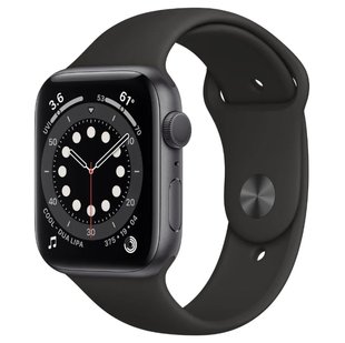 Умные часы Apple Watch Series 6 GPS 44mm Space Gray Aluminum Case w. Black Sport B. (M00H3)
