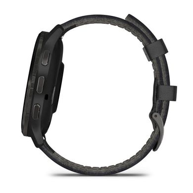 Смарт-годинник Garmin Venu 3 Slate S. Steel Bezel w. Black Case and Leather Band (010-02784-52/02)