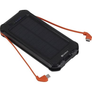 Наружный аккумулятор (павербанк) с солнечной панелью Sandberg 3-in-1 Solar Powerbank 10000mAh (420-72)