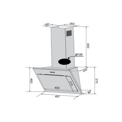 Витяжка похила Ventolux Fiore 50 WH (750) PB