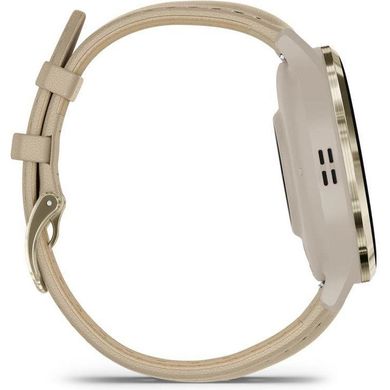 Смарт-часы Garmin Venu 3S Soft Gold S. Steel Bezel w. French Gray Case and Leather Band (010-02785-55)