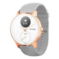 Смарт-часи Withings Steel HR Watch 36mm White/Rose Gold with Grey Silicone Band (HWA03b-36white-RG-S.Grey)