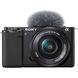 Компактний фотоапарат зі змінним об'єктивом Sony ZV-E10 kit (16-50mm) Black (ILCZVE10LB.CEC) - 1