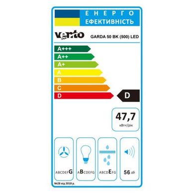 Витяжка телескопічна Ventolux Garda 50 BK (500) LED