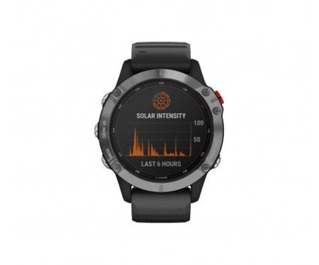 Смарт-часы Garmin Fenix 6 Solar Silver with black band (010-02410-00)