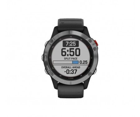 Смарт-часы Garmin Fenix 6 Solar Silver with black band (010-02410-00)