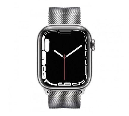 Смарт-часы Apple Watch Series 7 GPS + Cellular 45mm Silver Stainless Steel Case with Silver Milanese Loop (MKJE3)