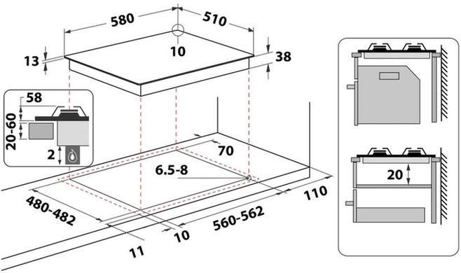 Варочная поверхность газовая Whirlpool TGML 660 NB