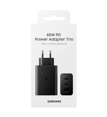 Сетевое зарядное устройство Samsung 65W Power Adapter Trio w/o cable Black (EP-T6530NBEG)