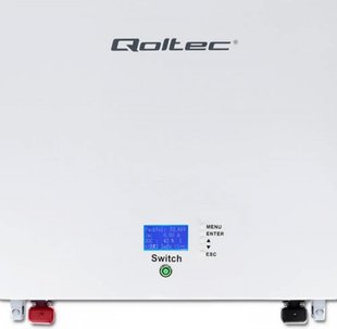 Дополнительный аккумулятор для инвертора Qoltec LiFePO4 9.6kWh 48V BMS LCD (53879)