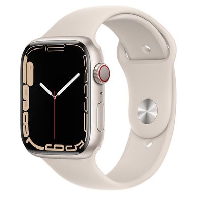 Смарт-годинник Apple Watch Series 7 GPS + Cellular 45mm S. Aluminum Case w. Starlight S. Band (MKJ83)