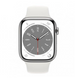 Смарт-годинник Apple Watch Series 8 GPS + Cellular 45mm Silver S. Steel Case w. White S. Band (MNKE3)