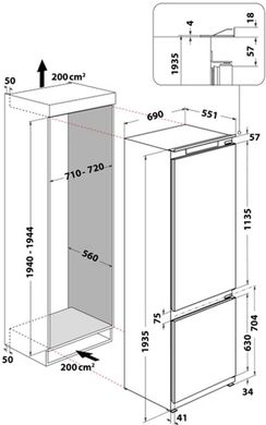 Холодильник с морозильной камерой Whirlpool WHSP70T121