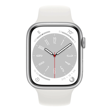 Смарт-годинник Apple Watch Series 8 GPS 45mm Silver Aluminum Case with White S. Band - M/L (MP6N3, MP6Q3)