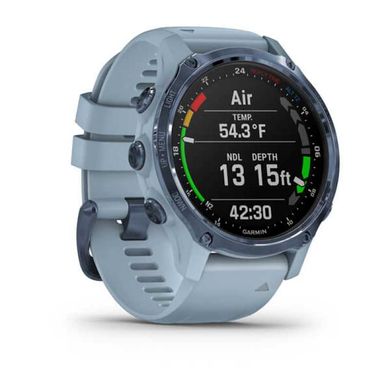 Смарт-годинник Garmin Descent Mk2S Mineral Blue with Sea Foam Silicone Band (010-02403-07)
