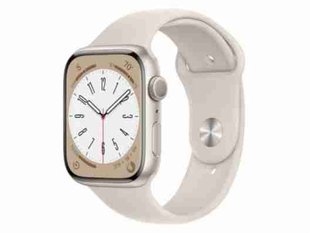 Смарт-годинник Apple Watch Series 8 GPS + Cellular 41mm Silver S. Steel Case w. White S. Band (MNJ53/MNV73)