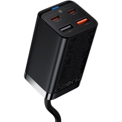 Мережевий зарядний пристрій Baseus GaN3 Pro Fast Charger 2xType-C+USB 65W Black (CCGP050101)