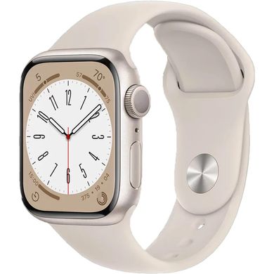 Смарт-часы Apple Watch Series 8 GPS 41mm Starlight Aluminum Case w. Starlight S. Band - M/L (MNUF3)