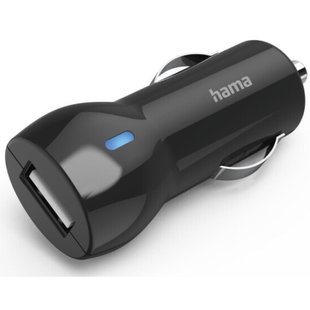 Зарядний автомобільний пристрій HAMA Car Charger 2.4А Black (00183259)