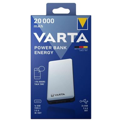 Зовнішній акумулятор (павербанк) Varta Power Bank 20000 мАч (57978)