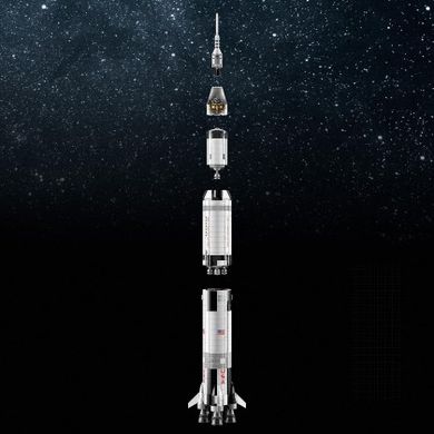 Блоковий конструктор LEGO Ideas Ракетно-космическая система НАСА «Сатурн-5-Аполлон» 1969 деталей (92