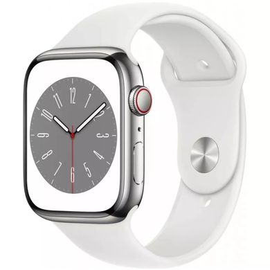 Смарт-часы Apple Watch Series 8 GPS + Cellular 45mm Silver Aluminum Case w. Pride Edition Sport Loop (MP513+MN6L3)