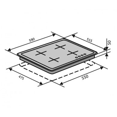 Варочная поверхность газовая Ventolux HG640-TA3G CS (BK)