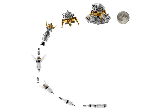 Блочный конструктор LEGO Ideas Ракетно-космическая система НАСА «Сатурн-5-Аполлон» 1969 деталей (92176)