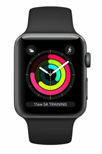 Смарт-часы Apple Watch Series 3 GPS 42mm Space Gray with Black Sport Band (MTF32)