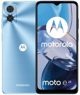 Смартфон Motorola Moto E22 4/64GB Crystal Blue (PAVC0003)