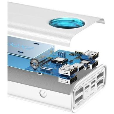 Зовнішній акумулятор (павербанк) Baseus Amblight Digital Display Quick Charge 65W 30000mAh White (PPLG-A02, PPLG000102)