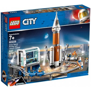 Блоковий конструктор LEGO City Ракета та пульт управління запуску в космос (60228)