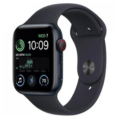 Смарт-годинник Apple Watch SE 2 GPS + Cellular 44mm Silver Aluminum Case with Storm Blue Sport Band - M/L (MRHH3)