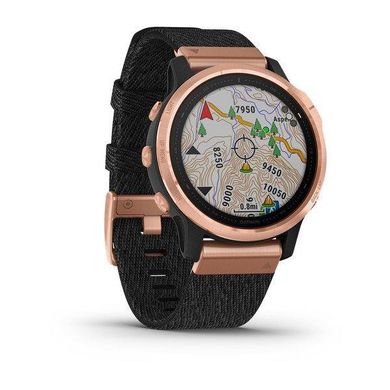 Спортивные часы Garmin Fenix ​​6S Pro Sapphire Rose Gold with Heathered Black Nylon Band (010-02159-37)