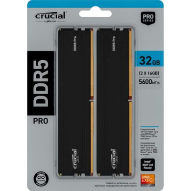 Память для настольных компьютеров Crucial 64 GB (2x32GB) DDR5 5600 MHz Pro (CP2K32G56C46U5)