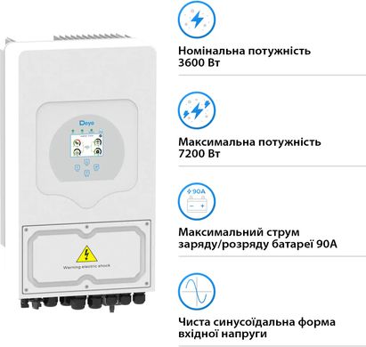 Гибридный солнечный инвертор (hybrid) Deye SUN-3.6K-SG03LP1-EU