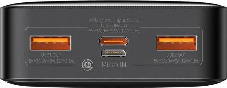 Внешний аккумулятор (повербенко) Baseus Bipow Digital Display 20W 20000 mAh Black (PPDML-M01)