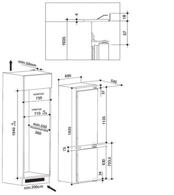 Холодильник з морозильною камерою Whirlpool SP40 800 EU