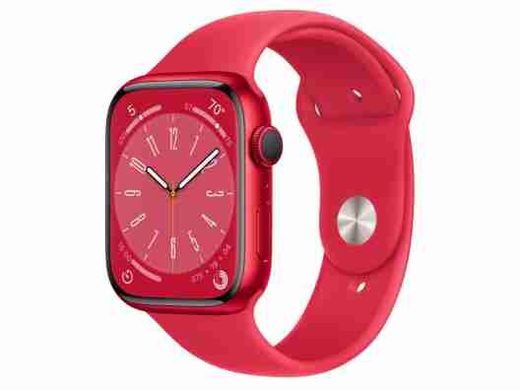 Смарт-часы Apple Watch Series 8 GPS 45mmчасы Apple Watch Series 8 GPS 45mm PRODUCT RED Aluminum Case w. PRODUCT RED S. Band - S/M (MNUR3)