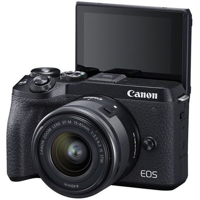 Бездзеркальний фотоапарат Canon EOS M6 Mark II (15-45mm) Black (3611C012)