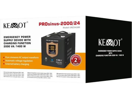 Гібридне ДБЖ/інвертор Kemot PROsinus-2000 24V 230V 2000VA/1400W (URZ3428B)